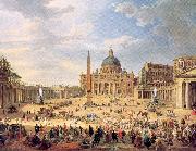 Panini, Giovanni Paolo Departure of Duc de Choiseul from the Piazza di St. Pietro France oil painting artist